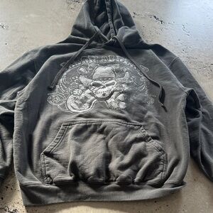Charcoal Skull Graphic Hoodie